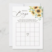 Invitation Jeu de Bingo Fête des mariées tournesol (Devant)
