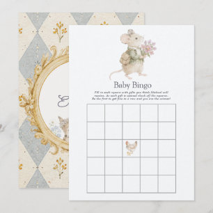 Invitation Jeu de bingo pour baby shower Cottagecore