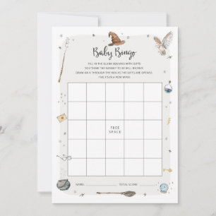 Invitation Jeu de bingo pour Baby Shower thème sorcier