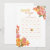 Invitation Jeu de Bingo pour la Mariée Citron  (Devant / Derrière)