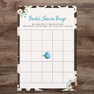 Invitation Jeu de Bingo pour une Baby Shower Bohème Occidenta