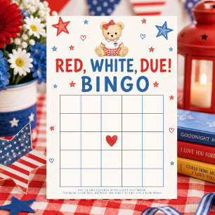 Invitation Jeu de bingo Red White Due