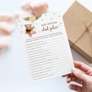 Invitation Jeu de blagues de papa pour Baby Shower Ours en pe