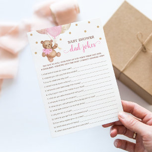 Invitation Jeu de blagues de papa pour Baby Shower Ours en pe