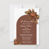 Invitation Jeu de brunch mariage orange de script moderne (Devant)