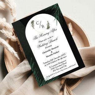Invitation Jeu de brunch mariage vert émeraude