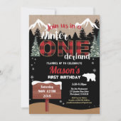 Invitation Jeu de bûcheron d'hiver de premier anniversaire On (Devant)