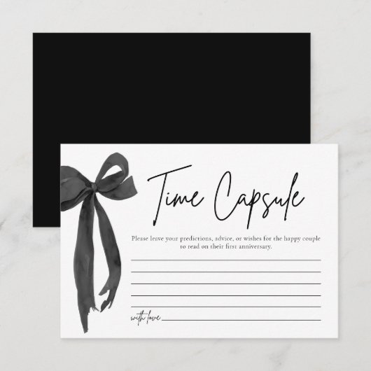 Invitation Jeu de capsule temporelle de mariage avec un ruban (Devant / Derrière)