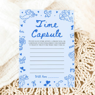 Invitation Jeu de capsule temporelle pour baby shower dessiné