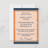 Invitation Jeu de championnat d'Orange et de Navy (Dos)