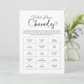 Invitation Jeu de charades de mariage à calligraphie chic (Debout devant)