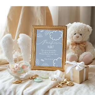 Invitation Jeu de chasse à la tétine bleue pour baby shower c