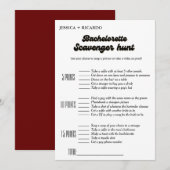 Invitation jeu de chasse au trésor pour enterrement de vie de (Devant / Derrière)