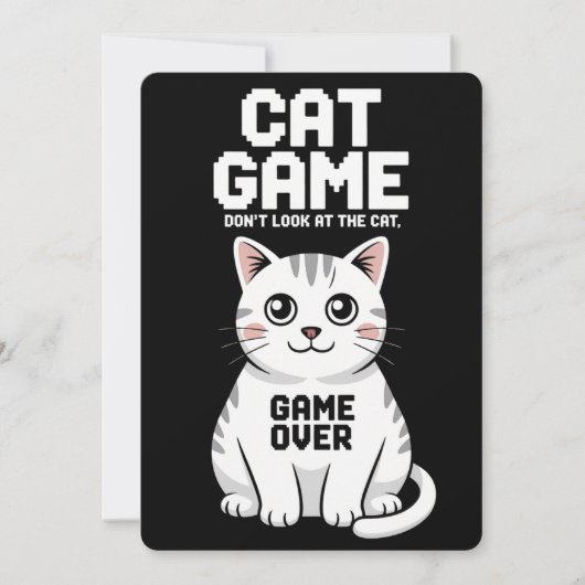 Invitation Jeu de chat ne regardez pas le chat sur drôle (Devant)