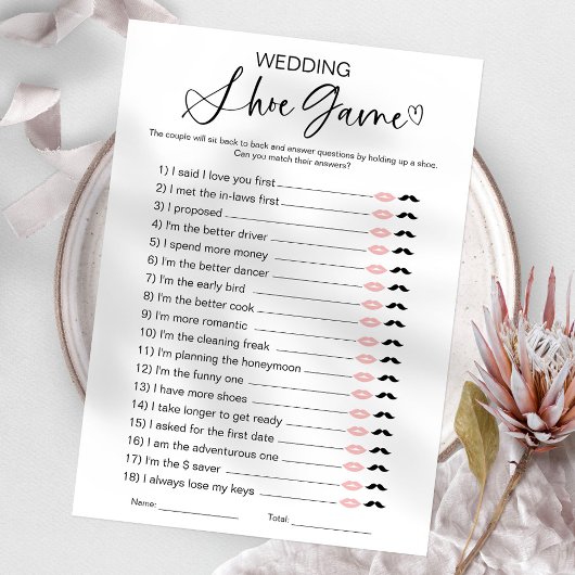 Invitation Jeu de chaussure de mariage pour la fête de mariag