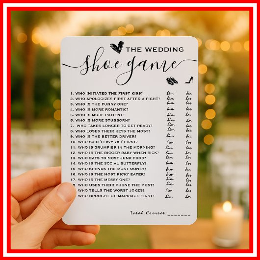 Invitation Jeu de chaussures de mariage Il a dit Elle a dit É