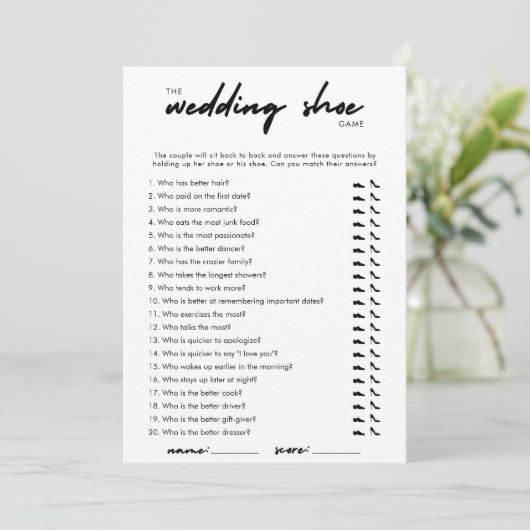 Invitation Jeu de chaussures Mariage moderne (Debout devant)