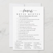 Invitation Jeu de citations de films célèbres pour la douche  (Devant)