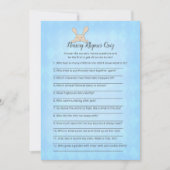 Invitation Jeu de comptines Tan Bunny Blue Argyle (Devant)