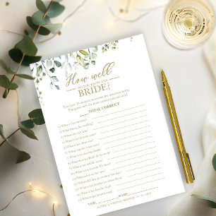 Invitation Jeu de connaissances sur la mariée dans un cadre v
