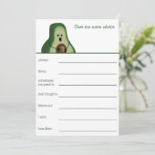 Invitation Jeu de conseil baby shower Avocado (Debout devant)