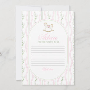 Invitation Jeu de conseils pour bébé fille à la douche de béb