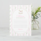 Invitation Jeu de conseils pour bébé fille à la douche de béb (Debout devant)