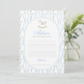 Invitation Jeu de conseils pour bébé garçon à la douche de bé (Debout devant)