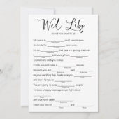 Invitation Jeu de conseils Wed Libs pour la future mariée (Devant)