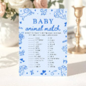 Invitation Jeu de correspondance d'animaux bébé dessinés à la