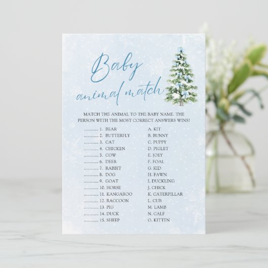 Invitation Jeu de correspondance d'animaux bébés Noël Arcs (Debout devant)