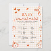 Invitation Jeu de correspondance de bébé animal de citrouille (Devant)