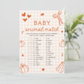 Invitation Jeu de correspondance de bébé animal de citrouille (Debout devant)