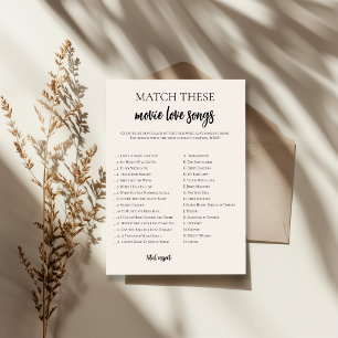 Invitation Jeu de Correspondance de Chansons d'Amour de Film 