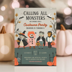 Invitation Jeu de costumes d'anniversaire vintage pour enfant