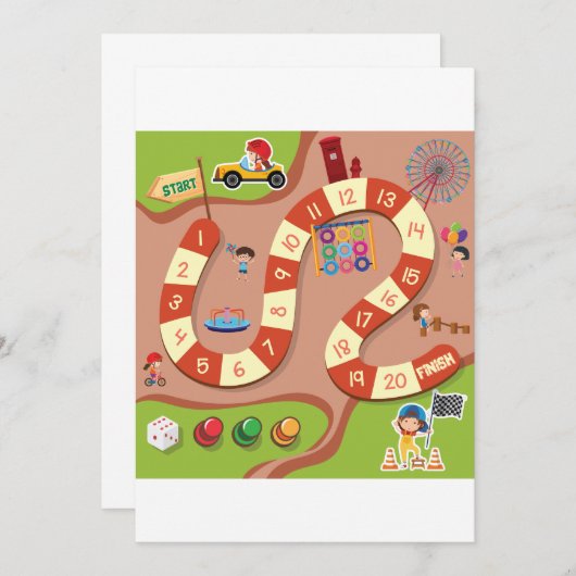 Invitation Jeu de course (Devant / Derrière)