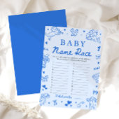 Invitation Jeu de course au nom de bébé dessiné à la main Ble