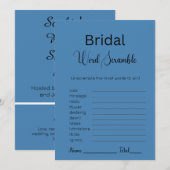 Invitation Jeu de course de mot en acier bleu nuptiale (Devant / Derrière)