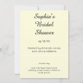Invitation Jeu de course de mot pour mariée jaune clair (Dos)