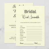 Invitation Jeu de course de mot pour mariée jaune clair (Devant / Derrière)