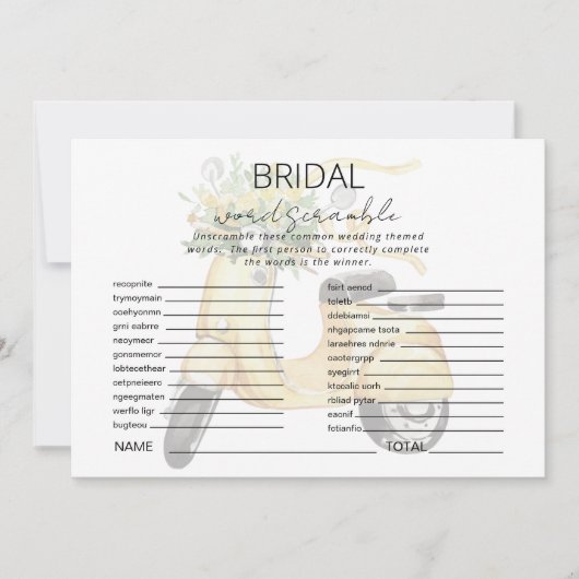 Invitation Jeu de course de mot pour Scooter européen (Devant)