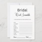 Invitation Jeu de course de mots nuptiale noir et blanc (Devant)