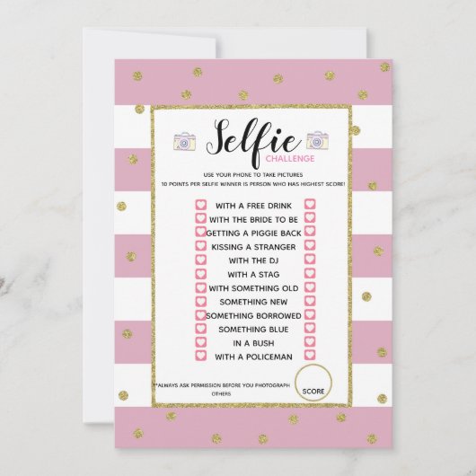 Invitation jeu de défi selfie (Devant)