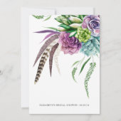 Invitation Jeu de dessin de shower de mariage sur les succule (Dos)