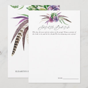 Invitation Jeu de dessin de shower de mariage sur les succule
