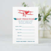 Invitation Jeu de devination de Baby shower d'avion (Debout devant)