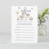 Invitation Jeu de devinette de Baby Shower sur le thème de Ll (Debout devant)