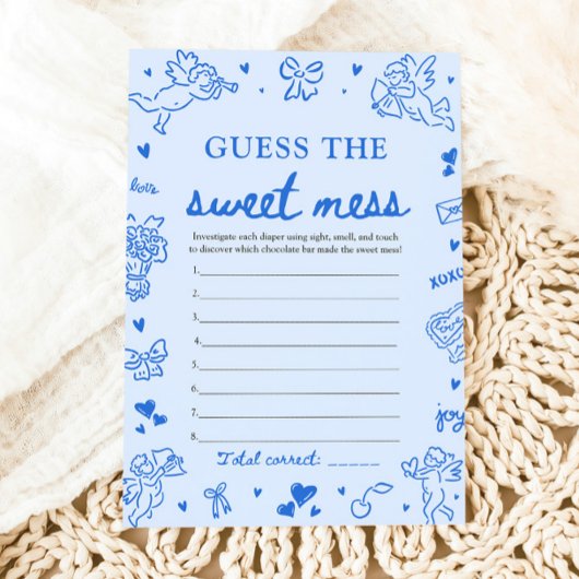 Invitation Jeu de devinette de bébé douche « Le doux désordre