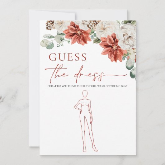 Invitation Jeu de devinette de la robe de mariage Red Winter (Devant)