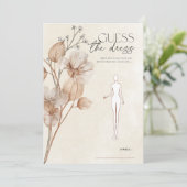 Invitation Jeu de devinette de la robe de mariée florale marr (Debout devant)